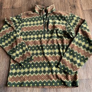 Duluth Trading Co Green and Brown Patterned Jacket